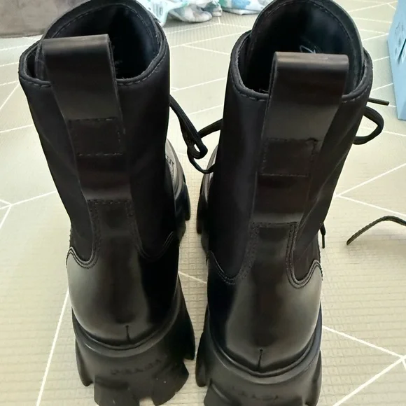 Women's Black Monolith Combat Boots - Picture 11 of 16